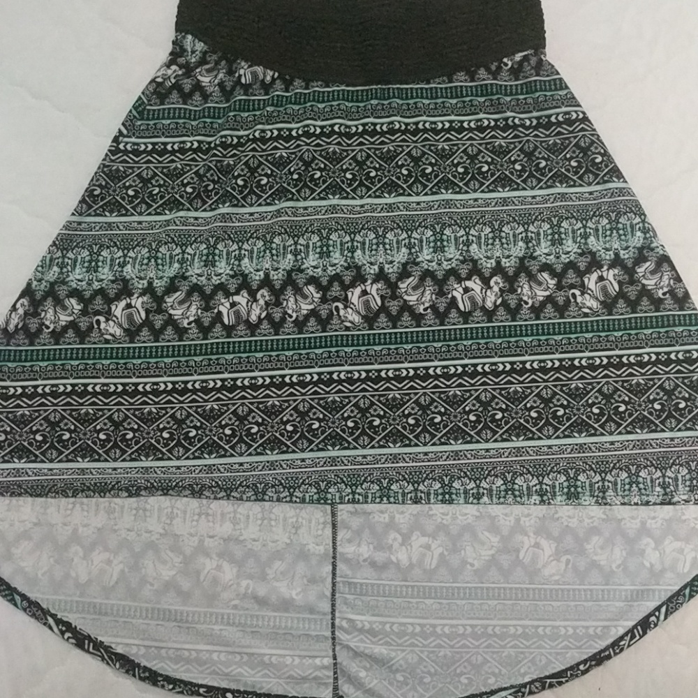 No Boundaries Teal Patterned Skirt